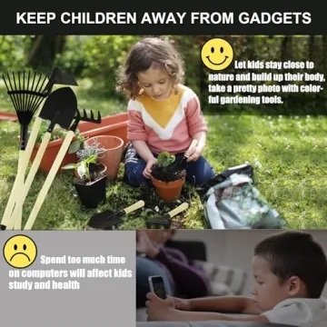 POMIKU Kids Garden Tools - 7 Piece Set for Ages 3+