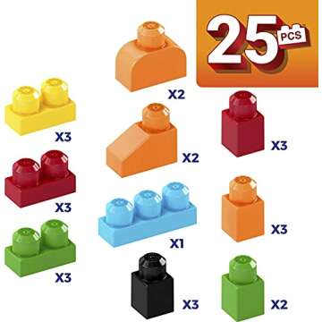 Mega Bloks First Builders Lion Blocks Set Toddlers 25 Pieces