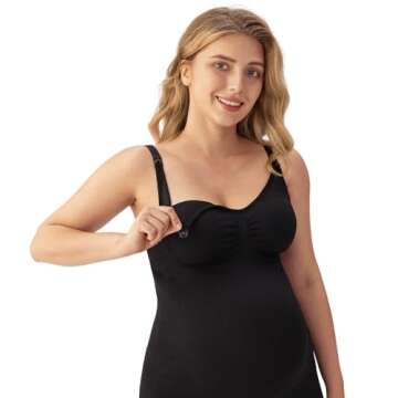 Angelhood Maternity Nursing Tank Tops - Soft, Versatile, Comfortable Pack of 3