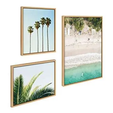 Kate and Laurel Sylvie Tropical Beach Canvas Art Set