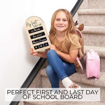 Beautiful Wooden First and Last Day School Board Sign