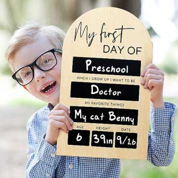 Beautiful Wooden First and Last Day School Board Sign