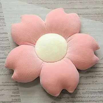 Mozacona Sakura Soft Plush Throw Pillow – Flower Cushion for Comfort