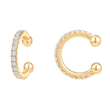 PAVOI Gold Plated CZ Sparkling Ear Cuff Earrings