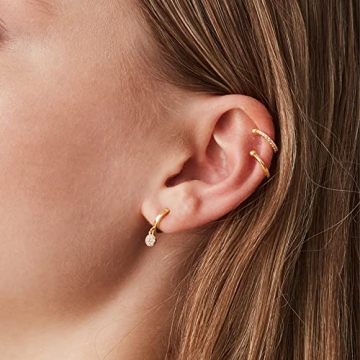 PAVOI Gold Plated CZ Sparkling Ear Cuff Earrings