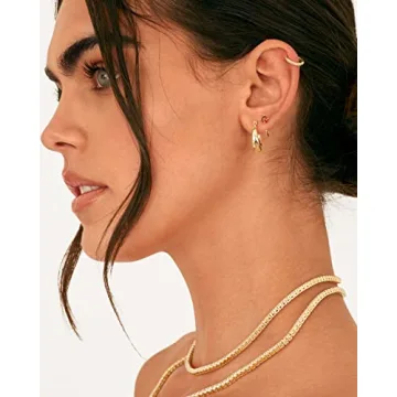 PAVOI Gold Plated CZ Sparkling Ear Cuff Earrings