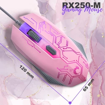 Stunning Pink Gaming Keyboard & Mouse Set Bundle 4in1