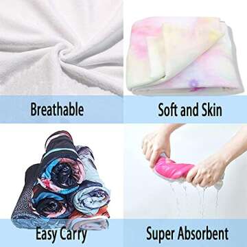 kaylz Microfiber Surf Poncho Wearable Beach Towel Oversized, Kids Adult Hooded Towel Quick Dry Changing Poncho (75 * 65cm,Pink)