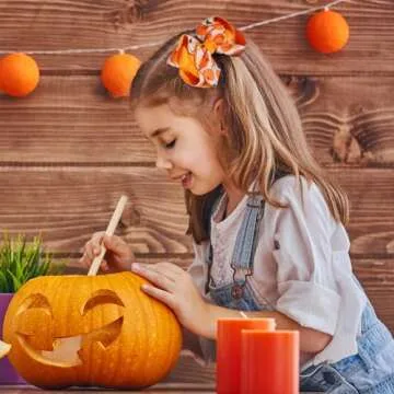 4.3" Halloween Hair Bows Clips for Girls Pumpkin Ribbon Bowkont Alligator Barrettes Hairpins Teens Toddlers Fall Thanksgiving Halloween outfits Decor Accessory for Women Kids