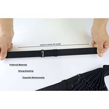 PIESOYRI 6PCS Adjustable Elastic Bands for Wigs, Adjustable Wig Straps for Making Wig Glueless, Adjustable Wig Bands for Keeping Wigs in Place (Size: 1 * 14inches)