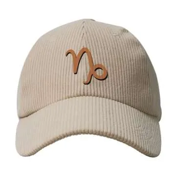 Capricorn Symbol Baseball Cap: Adjustable Corduroy Dad Hat