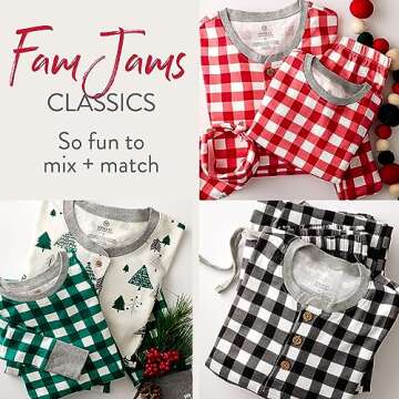 HonestBaby Family Matching Holiday Pajamas Organic Cotton for Men, Women, Kids, Toddlers, Baby Boys, Girls, Unisex Pets, Emerald Painted Buffalo, X-Small