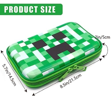 Cute Green Pencil Case for Boys - Organizer and Holder
