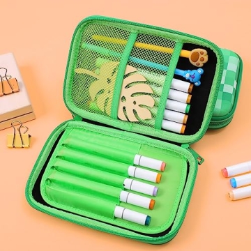 Cute Green Pencil Case for Boys - Organizer and Holder