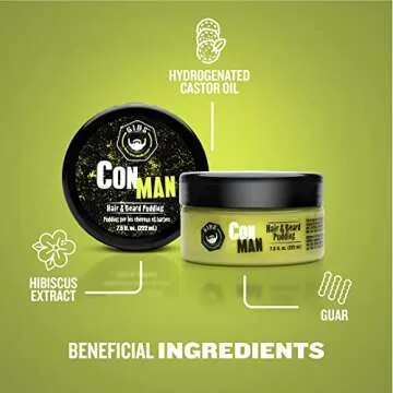 GIBS Grooming Con Man Hair & Beard Pudding 19 Fl Oz
