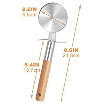 LX LERMX Super Sharp Pizza Cutter with Wooden Handle
