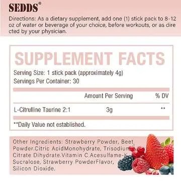 SEDDS L-Citrulline Taurine 2:1 Vegan Energy Supplement