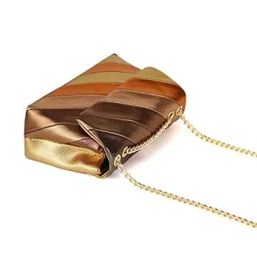 Metallic Gold Convertible Crossbody Bag for Women