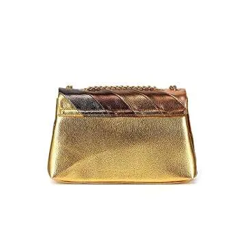 Metallic Gold Convertible Crossbody Bag for Women