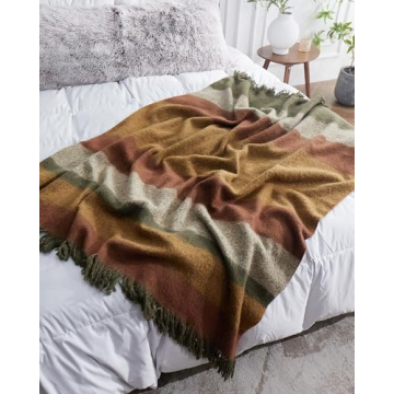 ZonLi 50" x 60" Cozy Yellow Plaid Throw Blanket