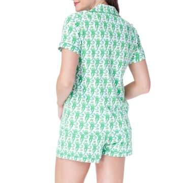 Zelbuck Trendy Women’s Pajamas Set - Cute Monkey Bunny Design