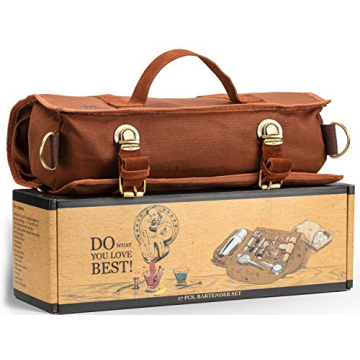 Premium 17-Piece Travel Bartender Kit for Home Mixology
