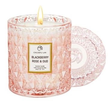 Rose Scented Candle with Oud - 55 Hours Burn