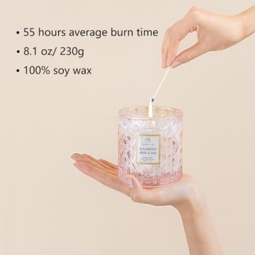 Rose Scented Candle with Oud - 55 Hours Burn