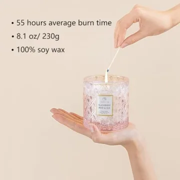 Rose Scented Candle with Oud - 55 Hours Burn