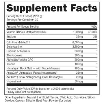 Bucked Up - Woke - HIGH STIM Pre Workout - Best Tasting - Focus Nootropic, Pump, Strength and Growth, 30 Servings (Strawberry Kiwi)