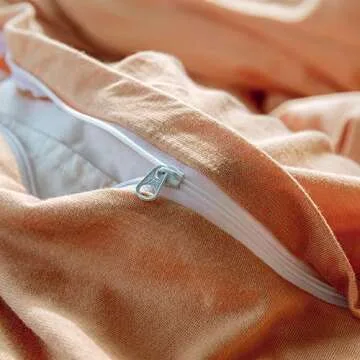 Luxury AMWAN Peach Pink Duvet Cover Queen Set in Cotton