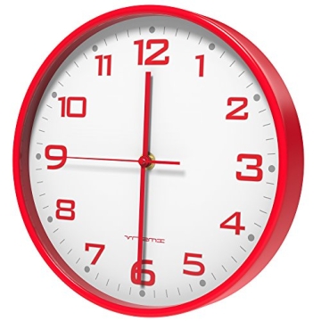 Vremi 10 Inch Silent Wall Clock for Home and Office