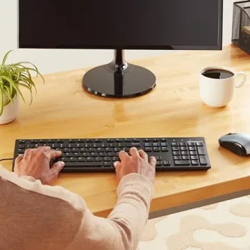 Amazon Basics Full-Sized Wired Keyboard with Hot Keys