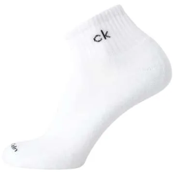 Calvin Klein Men's Quarter Socks - 6 Pack Cushioned Mini Crew Athletic Socks for Men - Breathable Men's Sports Socks (7-12), Size 7-12, White