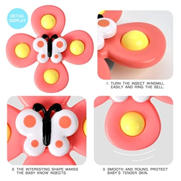 Engaging 3PCS Suction Cup Spinner Toys for Toddlers