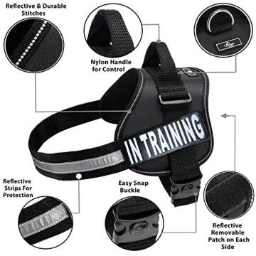 Service Dog in Training Vest - Adjustable No Pull Dog Harness with Patches. in Training Dog Vest for...