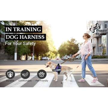Service Dog in Training Vest - Adjustable No Pull Dog Harness with Patches. in Training Dog Vest for Service Dogs Small, Medium and Large Easy On/Off Dog in Training Harness for Service Dog Training