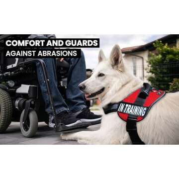 Service Dog in Training Vest - Adjustable No Pull Dog Harness with Patches. in Training Dog Vest for Service Dogs Small, Medium and Large Easy On/Off Dog in Training Harness for Service Dog Training