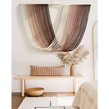 Flber Tie-Dye Macrame Wall Hanging Large Bohemian Yarn Tapestry Wall Décor,59" Wx 35" L