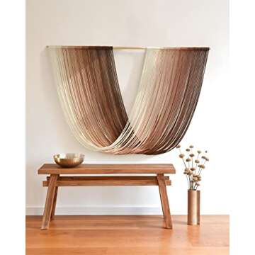 Flber Tie-Dye Macrame Wall Hanging Large Bohemian Yarn Tapestry Wall Décor,59" Wx 35" L