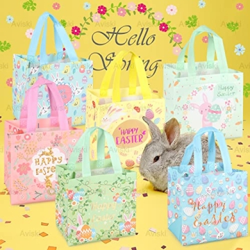 Vibrant 6PCS Easter Egg Hunt Bags - Perfect for Gifts