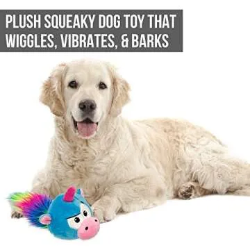 Hyper Pet Doggie Pal Unicorn Interactive Plush Dog Toys (Wiggles, Vibrates, and Barks – Dog Toys for Boredom and Stimulating Play)