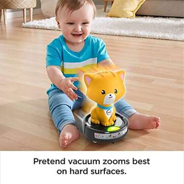 Fisher-Price Laugh & Learn Crawl-After Cat on a Vac, Musical Toy for Crawling Babies and Walking Toddlers