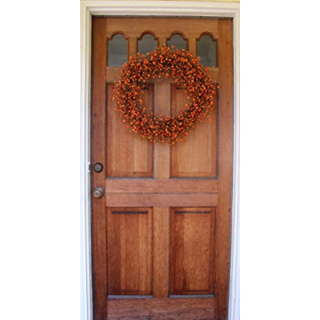The Wreath Depot Weston Fall Berry Wreath, Handcrafted Designer Berry Wreath Spruces Up Your Decor, 24 Inches, Beautiful White Gift Box Included