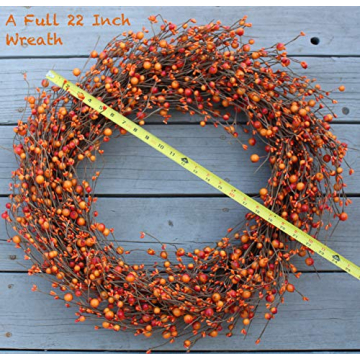 The Wreath Depot Weston Fall Berry Wreath, Handcrafted Designer Berry Wreath Spruces Up Your Decor, 24 Inches, Beautiful White Gift Box Included