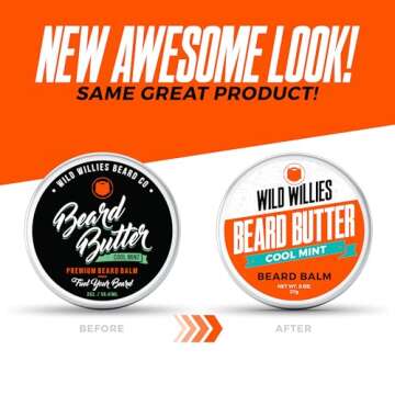 Wild Willies Beard Butter Leave-In Conditioner - Organic Beard Balm for Fast Beard Growth, Beard Care Softener - Beard Cream for Men to Remove Itch & Dandruff, Restores Moisture - Cool Mint, 2 Oz