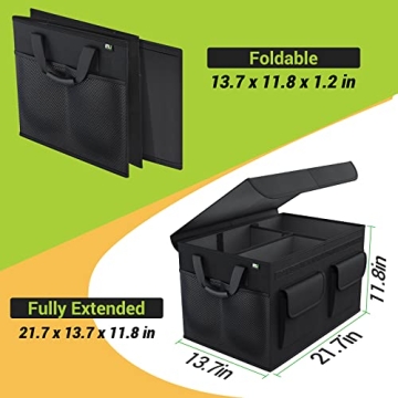 MIU COLOR Car Trunk Organizer with Lid and Handles