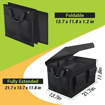 MIU COLOR Car Trunk Organizer with Lid and Handles