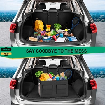 MIU COLOR Car Trunk Organizer with Lid and Handles