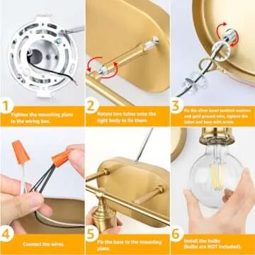 MAXvolador Bathroom Vanity Light, 3-Light Gold Vanity Lighting Fixture, Modern Wall Sconce Lights, Farmhouse Wall Mount Over Mirror Vanity Lamps